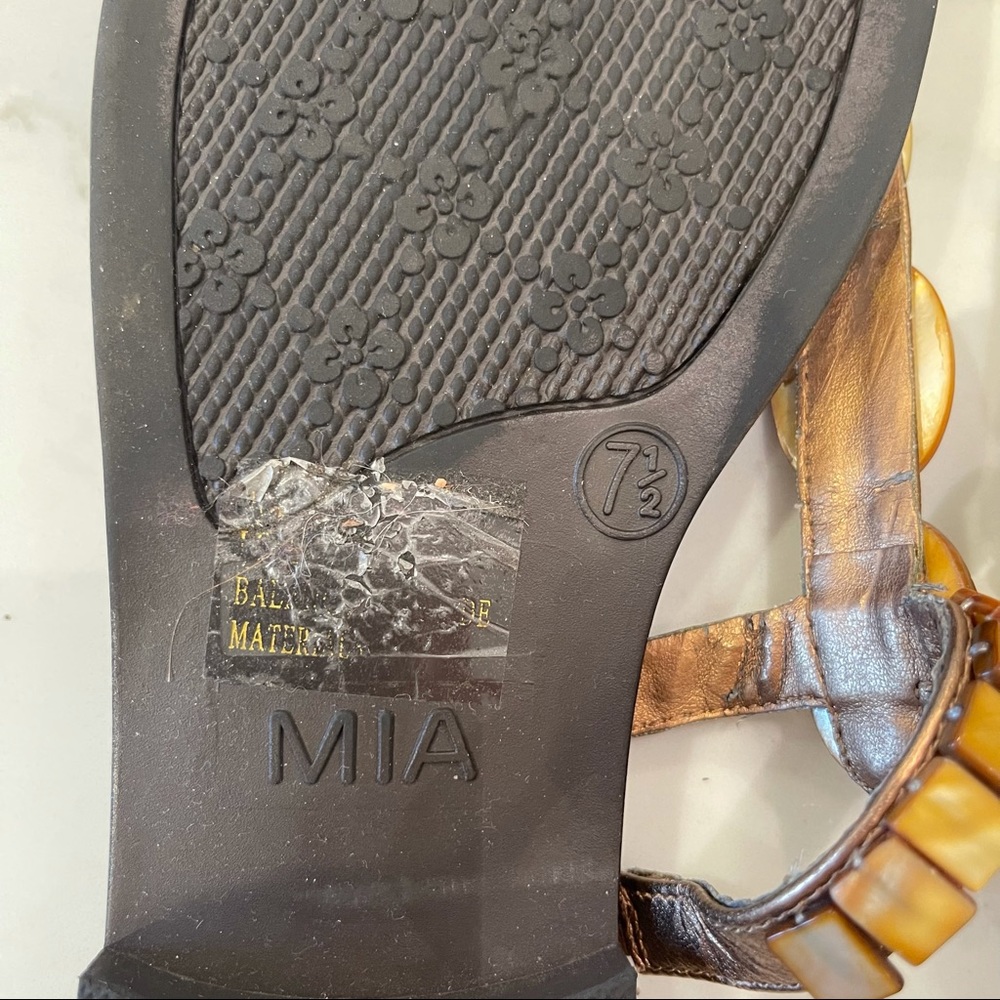 MIA brown & yellow beaded leather sandal - Picture 10 of 14